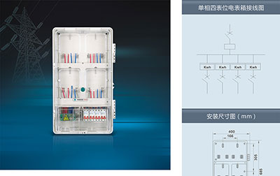 單相四表位電表箱(上下結(jié)構(gòu))產(chǎn)品型號(hào)及配置，南騰電表箱分享